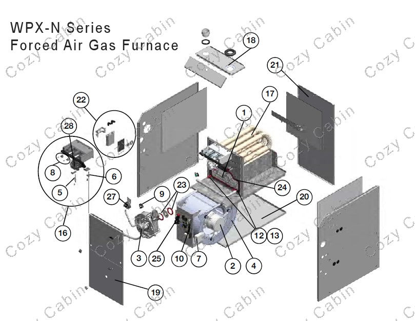 Single Stage Multi Position High Efficiency Condensing Forced Air Gas Furnance (WPX-N) #WPX-N